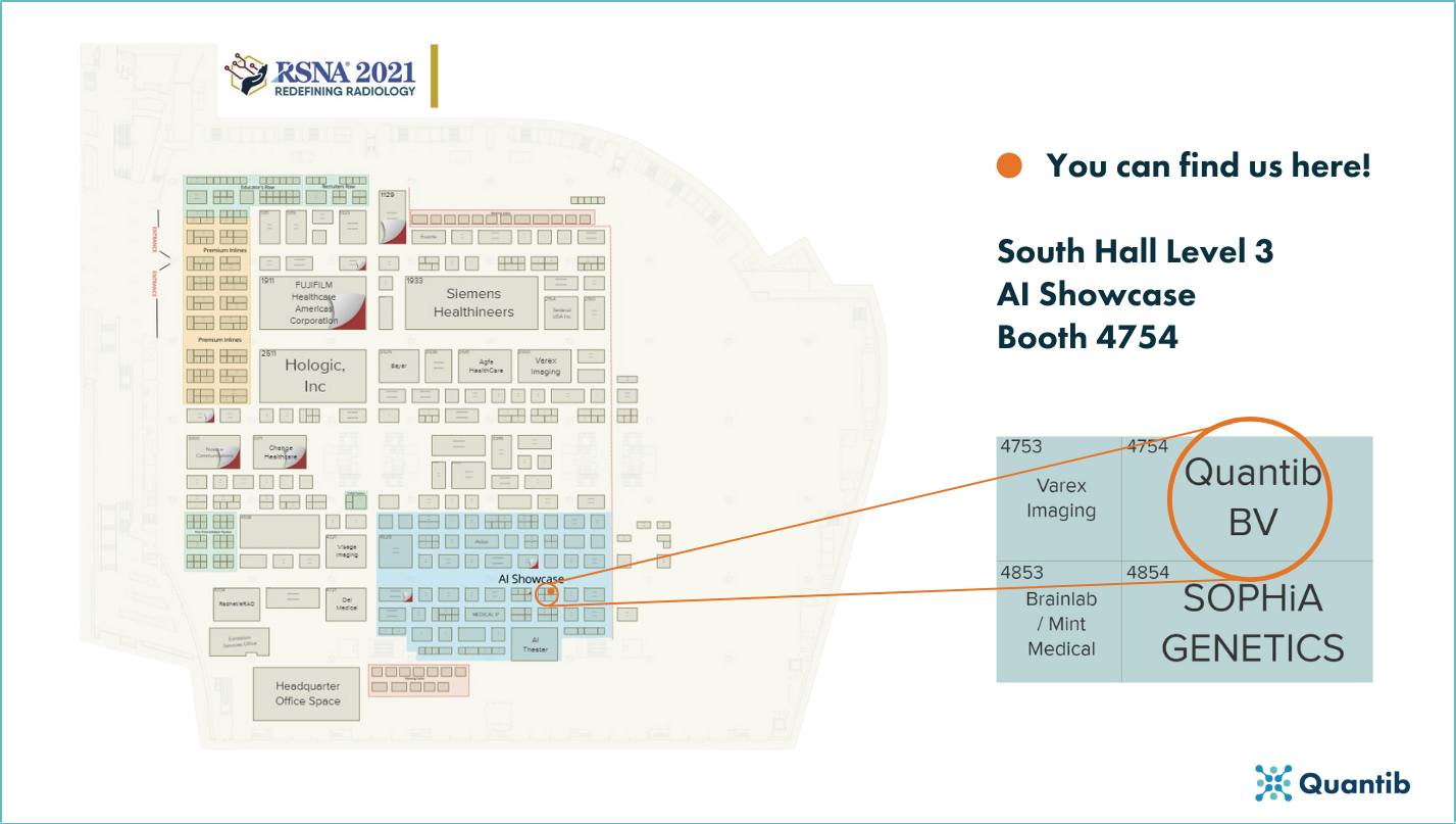 RSNA 2021 floor plan and where to find Quantib