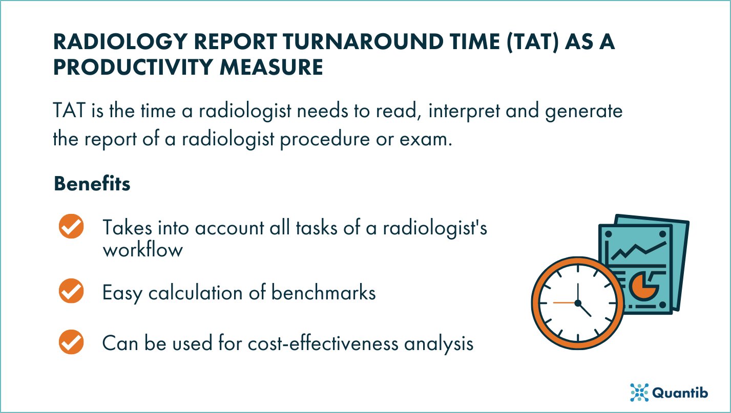 Radiology report turnaround time (TAT) as a productivity measure