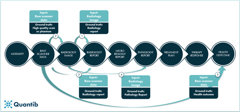 Infographic explaning the radiology workflow and how AI can play a role